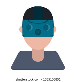 Man with virtual reality glasses