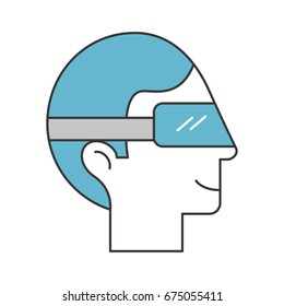Man with virtual reality glasses