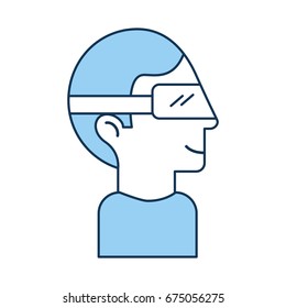 Man with virtual reality glasses