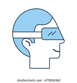 Man with virtual reality glasses