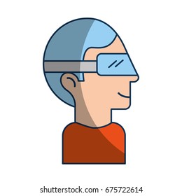 Man with virtual reality glasses