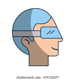 Man with virtual reality glasses