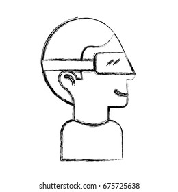 Man with virtual reality glasses