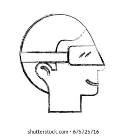 Man with virtual reality glasses