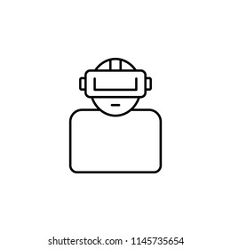 a man in virtual reality glasses icon. Element of virtual reality for mobile concept and web apps illustration. Thin line icon for website design and development, app development