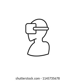a man in virtual reality glasses icon. Element of virtual reality for mobile concept and web apps illustration. Thin line icon for website design and development, app development