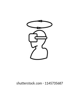 a man in virtual reality glasses icon. Element of virtual reality for mobile concept and web apps illustration. Thin line icon for website design and development, app development
