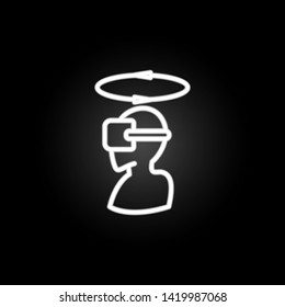 A man in virtual reality glasses neon icon. Elements of virtual reality set. Simple icon for websites, web design, mobile app, info graphics