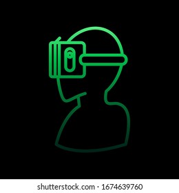 A man in virtual reality glasses nolan icon. Simple thin line, outline vector of virtual reality icons for ui and ux, website or mobile application