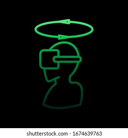 A man in virtual reality glasses nolan icon. Simple thin line, outline vector of virtual reality icons for ui and ux, website or mobile application