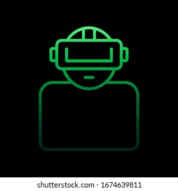 A man in virtual reality glasses nolan icon. Simple thin line, outline vector of virtual reality icons for ui and ux, website or mobile application