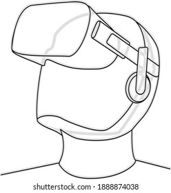 Man in virtual reality glasses. Silhouette in 3D glasses.