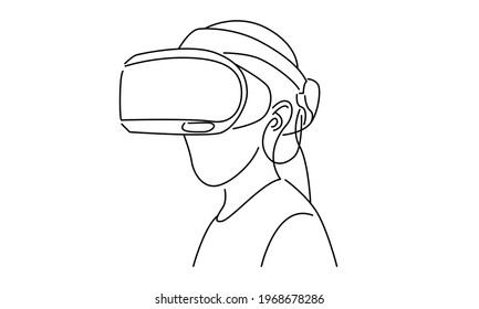Man with virtual reality glasses vector illustration