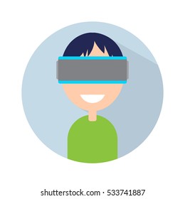 Man with virtual reality headset on your head.