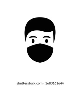 Man with virus protection mask icon vector