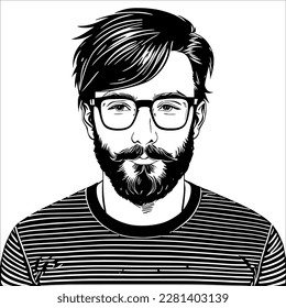 A Man with a Vision: Handsome, Intelligent Gentleman Wearing Glasses and a Beard 
