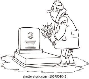 the man visiting grave