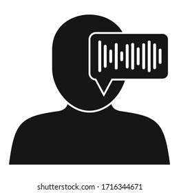 Icono de autenticación de voz del hombre. Icono vectorial de autenticación de voz simple para diseño web aislado en fondo blanco