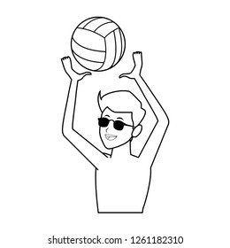 Man With Voleyball Ball