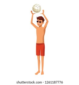 Man With Voleyball Ball