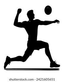 Man volleyball player silhouettes sports
