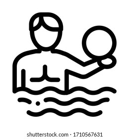 man and volleyball water ball icon vector. man and volleyball water ball sign. isolated contour symbol illustration