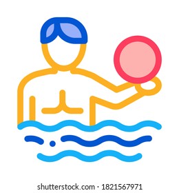 man and volleyball water ball icon vector. man and volleyball water ball sign. color symbol illustration