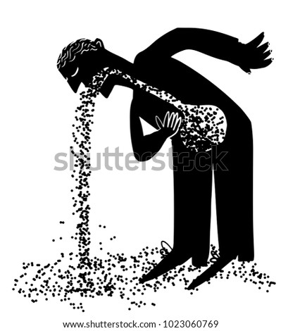 man vomiting silhouette