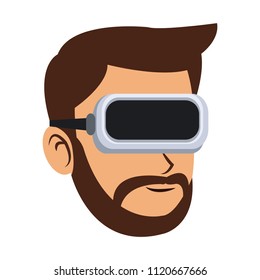 Man with VR glasses