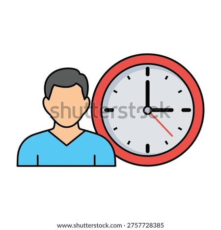 Man waiting by clock showing anticipation and time concept