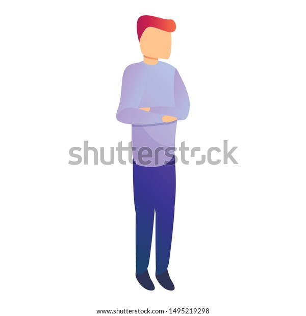 Man waiting icon. Cartoon of\
man waiting vector icon for web design isolated on white\
background