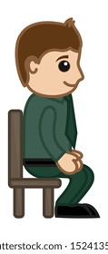 Man Waiting - Office Corporate Cartoon People