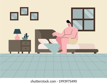 el hombre despierta en la actividad de la habitación todos los días