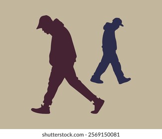 man waking silhouette vactor design