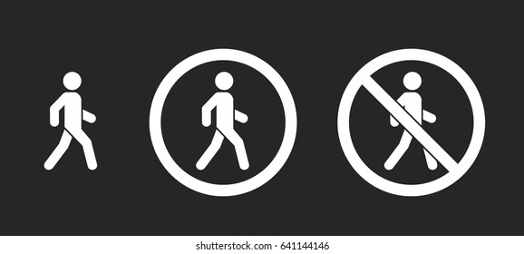 Man walk and don't walk icon set . People symbol. Vector illustration