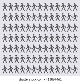 Man walk icon stick . Vector illustration