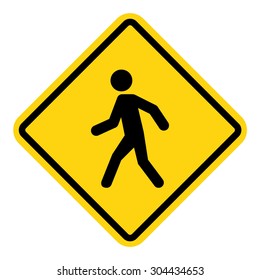 Man walk , road sign 