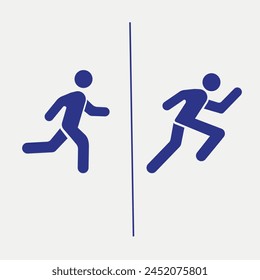 hombre caminar y correr icono

