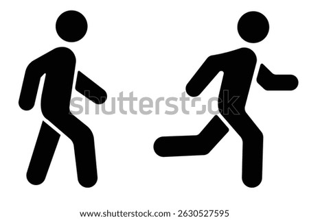 Man walk and run icon vector illustration. Walk and run icon sign. men icon vector walk and run. People symbol. 