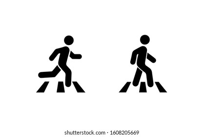 Man walk and run. People symbol