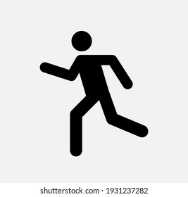 Man Walk And Run Pictogram Icon. Man Pedestrian Sign People And Road Traffic Vector Silhouette