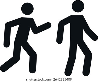 Man walk and run pictogram icon. pedestrian signs and symbols.