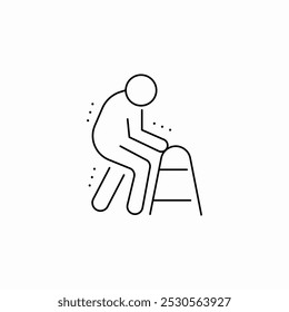 man with walker icon sign vector