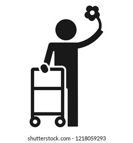 Man walker icon. Simple illustration of man walker vector icon for web design isolated on white background