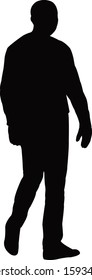 a man walkig body silhouette vector