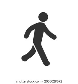 Man walking activity icon vector illustration on white background.