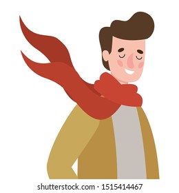 man walking with autumn suit character