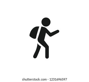 Man walking with backpack icon