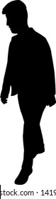 a man walking body silhouette vector