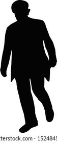 a man walking body silhouette vector